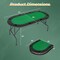8-Player Texas Holdem Poker Table Foldable with Cup Holders and Padded Armrests